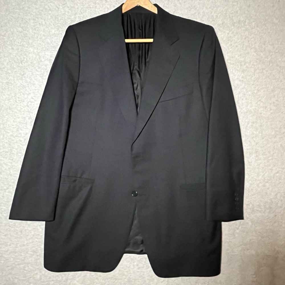 CANALI Solid Blue 100% Wool Mens Blazer Sport Coat Jacket US 44 Made in Italy